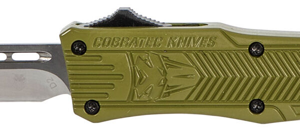 CobraTec Knives SODCTK1STNS CTK-1 Small 2.75″ OTF Tanto Plain D2 Steel Blade/OD Green Aluminum Handle Features Glass Breaker Includes Pocket Clip