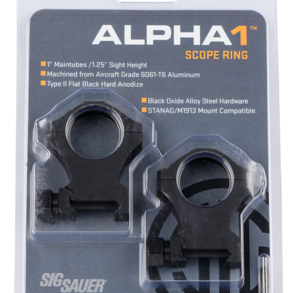 Sig Sauer Electro-Optics SOA10022 Alpha 1 Matte Black 1″ Extra High 0 MOA