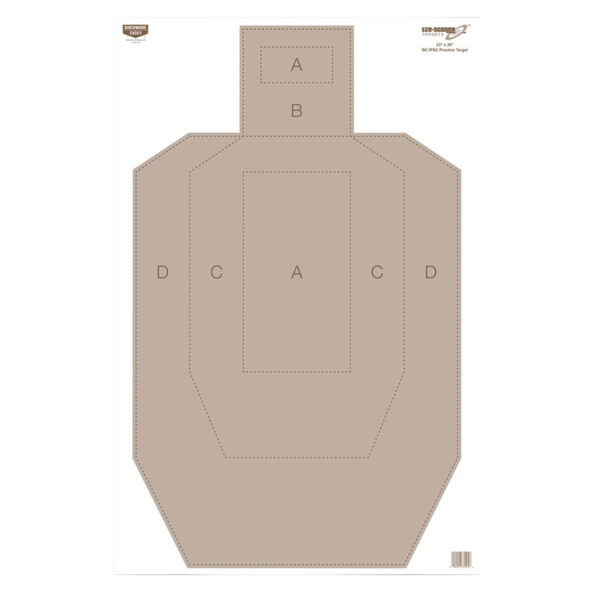 Birchwood Casey 37025 EZE-Scorer  IPSC Hanging Paper 23″ x 35″ Tan Pkg of 100