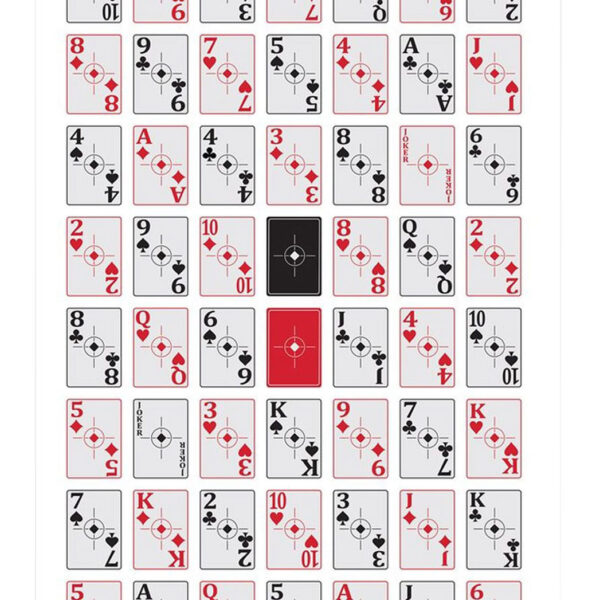 Birchwood Casey 37028 EZE-Scorer  Playing Cards Paper Hanging 23″ x 35″ Black/Red 100 Per Pkg