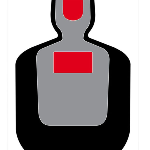 Birchwood Casey 35712 Dirty Bird BC-19 Silhouette Paper Hanging Pistol 12″ x 18″ Black/Gray/Red White Impact Splatter 100 Per Pkg