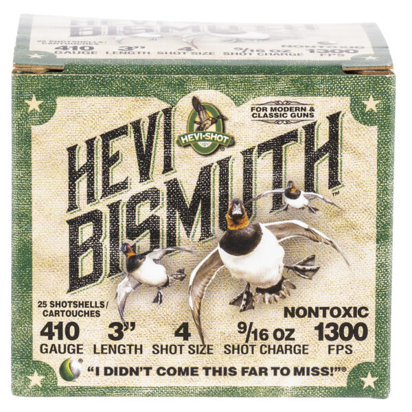 HEVI-Shot HS19004 HEVI-Bismuth 410Gauge 3″ 9/16oz Bismuth 4Shot 25 Per Box/10 Case