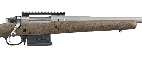 Ruger 47198 Hawkeye Long-Range Hunter Full Size 6.5 Creedmoor 5+1 22″ Matte Stainless Steel Threaded Barrel, Picatinny Rail Stainless Steel Receiver, Black Speckled Brown Adj LOP Laminate Stock