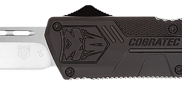 CobraTec Knives BCTLWTNS Lightweight  3.25″ OTF Tanto Plain D2 Steel Blade/Black Aluminum Handle Includes Pocket Clip
