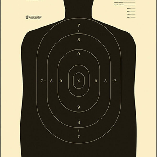 Action Target B27SBLACK100 Qualification Standard Silhouette Heavy Paper Hanging Black/White 100 Per Box