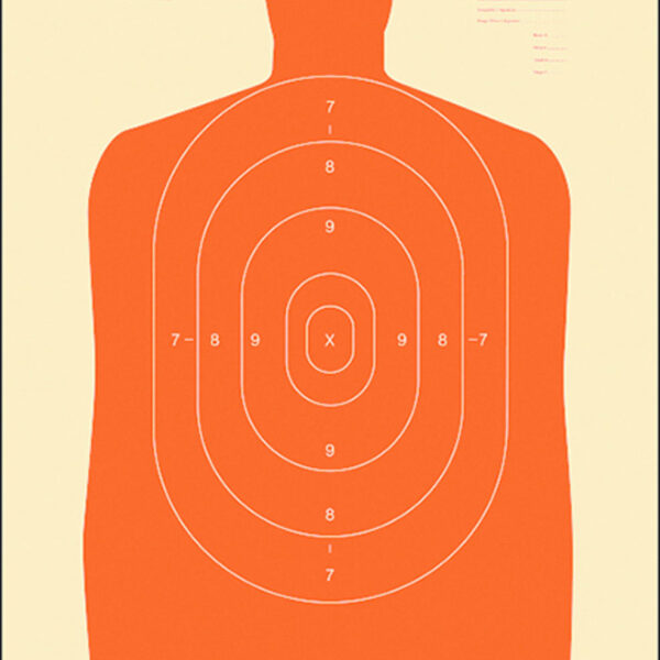 Action Target B27SORANGE100 Qualification Standard Silhouette Paper Hanging 24″ x 45″ Orange/White 100 Per Box