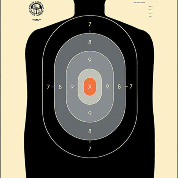 Action Target B27NCJA100 Qualification NC Criminal Justice Academy Silhouette Paper Hanging 24″ x 45″ Black/Gray/White 100 Per Box