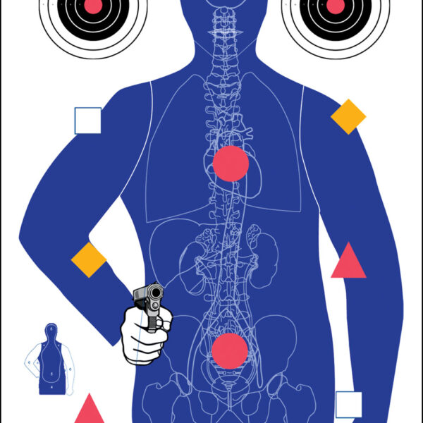 Action Target SSO99100 State-Specific Qualification Sarasota Sheriff’s Office Silhouette/Vitals Paper Hanging 23″ x 35″ Blue 100 Per Box