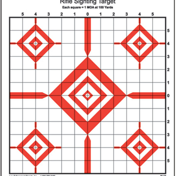 Action Target SI13100 Sighting Advanced Rifle Diamond Paper 100 yds Rifle 14″ x 15″ Red/White 100 Per Box