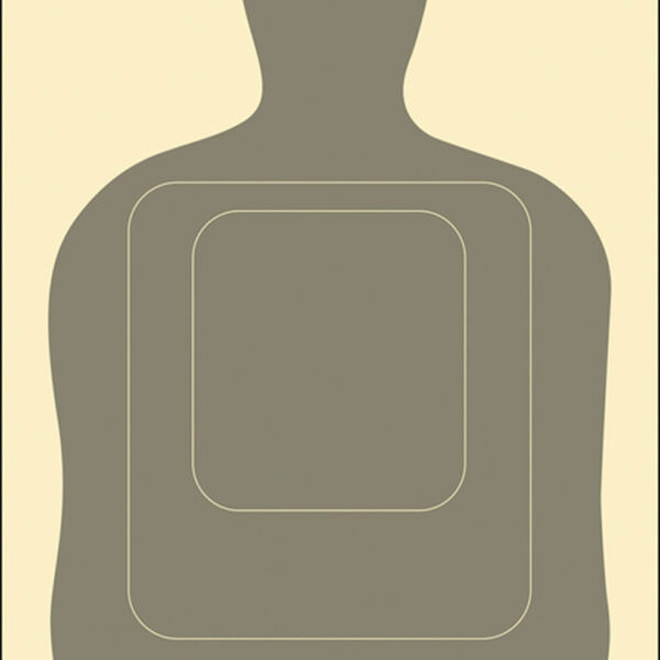 Action Target TQ15GRAY100 Qualification Standard Silhouette Paper Hanging 24″ x 45″ Gray/White 100 Per Box