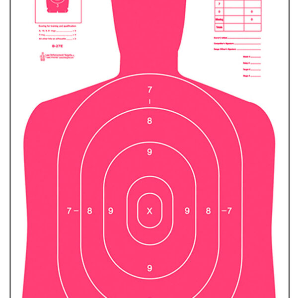 Action Target B27ERD100 Qualification High Visibility Fluorescent Silhouette Paper 23″ x 35″ Red/White 100 Per Box