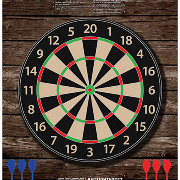 Action Target GSDARTS100 Entertainment  Dart Board Paper Hanging 23″ x 35″ Multi-Color 100 Per Box