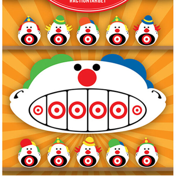 Action Target GSCARCLWN100 Entertainment  Clowns Paper Hanging 23″ x 35″ Multi-Color 100 Per Box