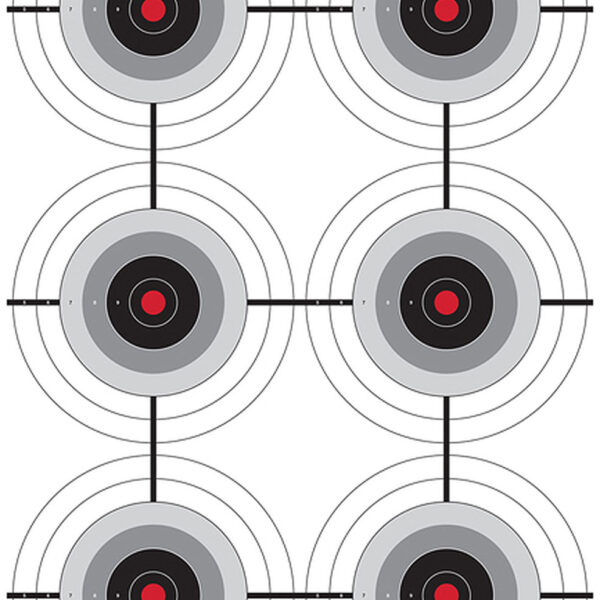Birchwood Casey 37038 EZE-Scorer  6-Bullseye Paper Target 23″ x 35″ 100 Per Pack