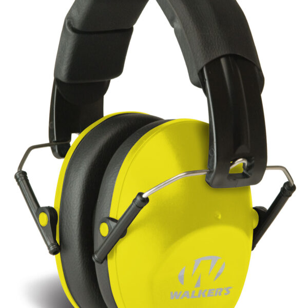 Walker’s GWPFPM1YL Pro Low Profile Passive Muff 22 dB Over the Head Black/Yellow Polymer