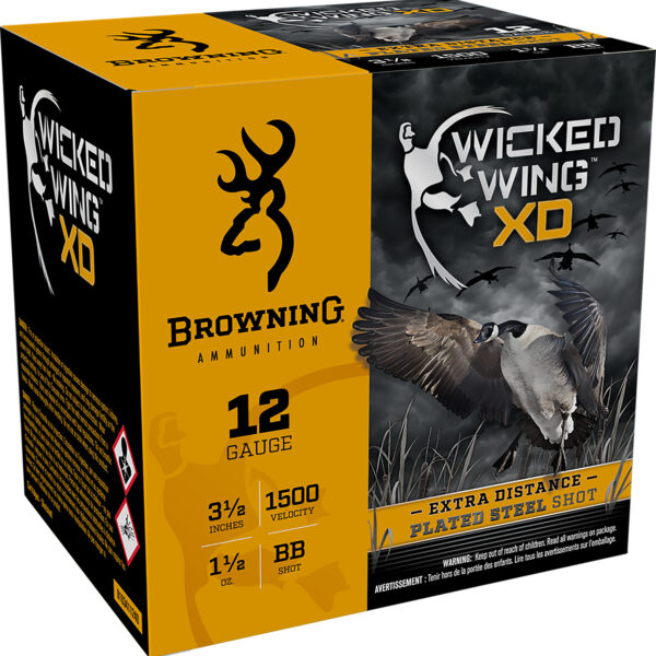 Browning Ammo B193411240 Wicked Wing XD  12Gauge 3.50″ 1 1/2oz BBShot 25 Per Box/10 Case