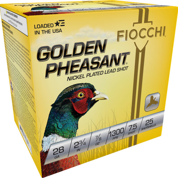 Fiocchi 28GP75 Golden Pheasant Extrema 28Gauge 2.75″ 7/8oz 7.5Shot 25 Per Box/10 Case