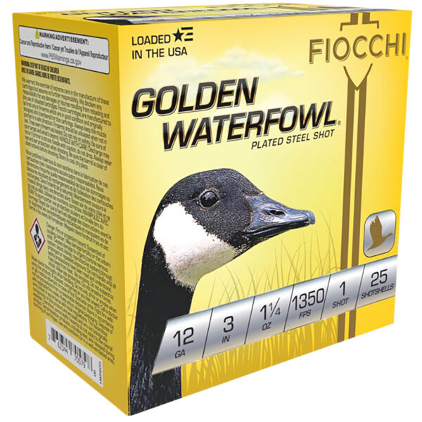 Fiocchi 123SGW1 Golden Waterfowl 12Gauge 3″ 1 1/4oz 1Shot 25 Per Box/10 Case