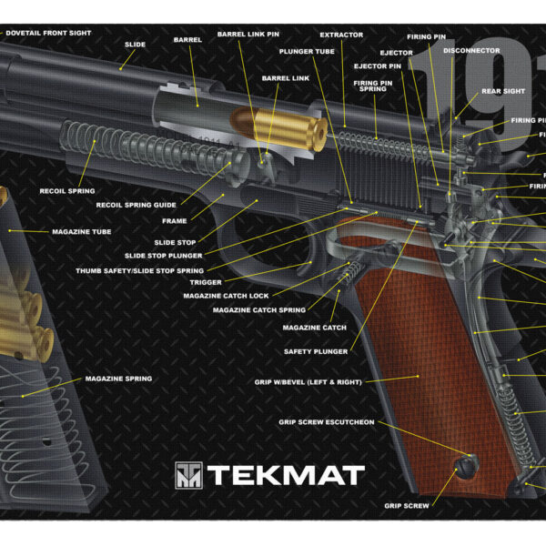 TekMat TEKR171911CA Cleaning Mat Multi-Color Rubber 11″x17″ 1911 3D Cutaway