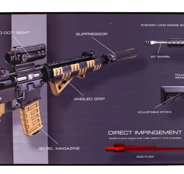TekMat TEKR44AR15WPD AR-15 Ultra 44 Cleaning Mat Multi-Color Rubber 15″x44″ AR-15 Weapons Platform
