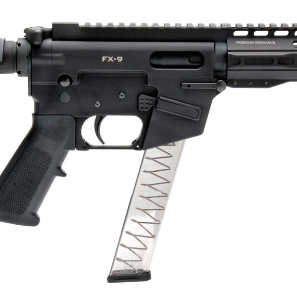Freedom Ordnance FX-9P8S FX-9  9mm Luger 8″ 31+1 Black Anodized Black Polymer SBA3 Pistol Brace