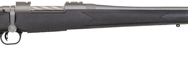Mossberg 28135 Patriot Full Size 300 Win Mag 3+1 24″ Stainless Cerakote Fluted Barrel, Stainless Cerakote Receiver Drilled & Tapped, Black Fixed Synthetic Stock, Right Hand