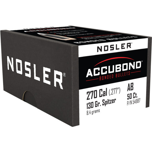 Nosler AccuBond Bullets .270 Cal. 130 gr. Spitzer Point 50 pk.