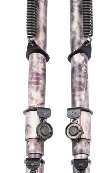 Harris Bipods 25C Non-Swivel 25C Swivel Stud, 13.50″-27″, Kryptek Highlander Steel/Aluminum, Rubber Feet