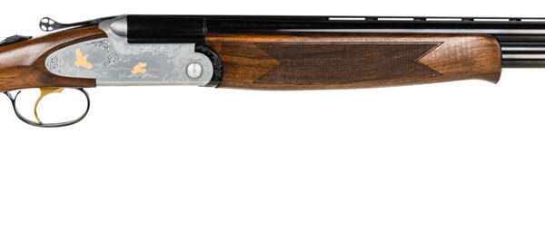 F.A.I.R. FRS6922028 SLX 692 Gold Full Size 20 Gauge Break Open 3″ 2rd 28″ Blued Over/Under Vent Rib Barrel, Silver Stainless Steel w/Gold Engraved Receiver, Fixed Walnut Stock, Right Hand