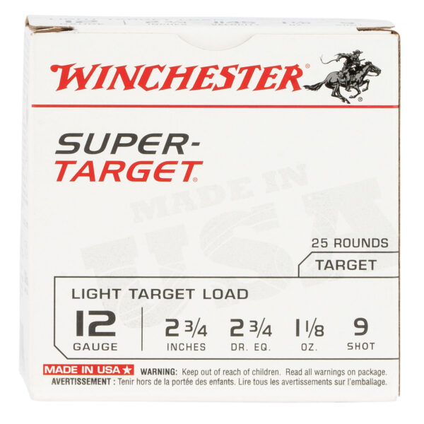 Winchester Ammo TRGT129 Super-Target Light Target 12Gauge 2.75″ 1 1/8oz 9Shot 25 Per Box/10 Case
