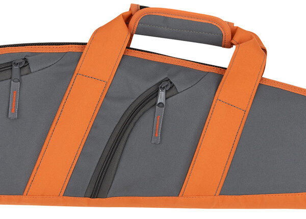Allen 31732 Springs Compact Youth Rifle Case Fits Scoped Rifles Up To 32″, Gray w/Orange Trim, Nylon Lining, Padded Handle, 2 Accessory Pockets