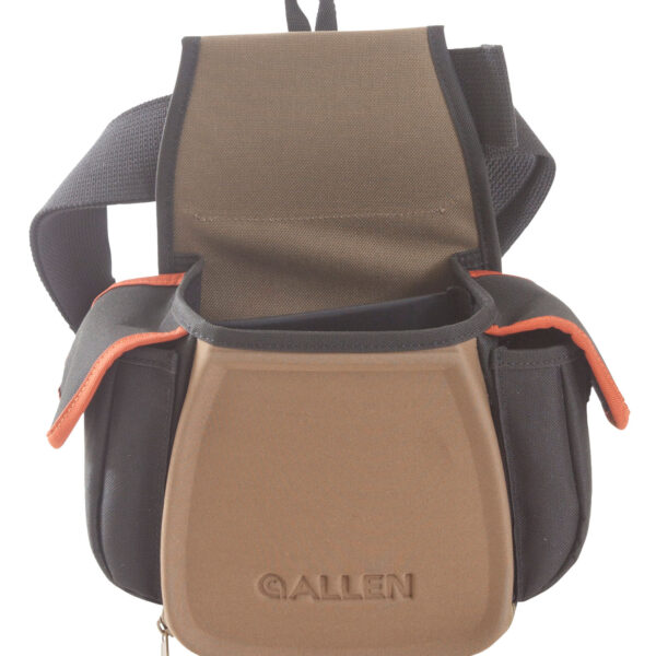 Allen 8306 Eliminator Pro Double Compartment Shooting Bag Black w/Coffee & Copper Accents, Elastic Loops, Side Pockets & D-Ring 7″ x 4.75″ x 12″ Exterior Dimensions