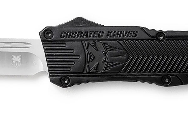 CobraTec Knives LBCTK1LTNS CTK-1  Large 3.25″ OTF Tanto Plain D2 Steel Blade/Black Aluminum Handle Features Glass Breaker Includes Pocket Clip