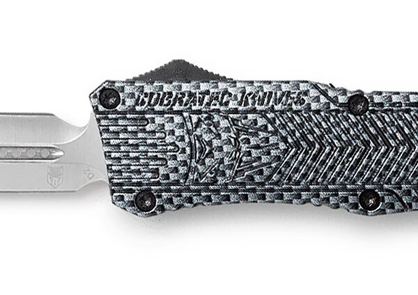 CobraTec Knives LCFCTK1LDNS CTK-1  Large 3.75″ OTF Drop Plain D2 Steel Blade/Carbon Fiber Aluminum Handle Features Glass Breaker Includes Pocket Clip