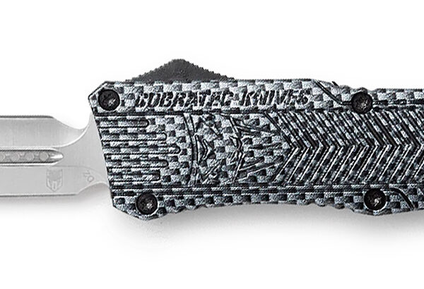 CobraTec Knives LCFCTK1LDAGNS CTK-1  Large 3.75″ OTF Dagger Plain D2 Steel Blade/Carbon Fiber Aluminum Handle Features Glass Breaker Includes Pocket Clip