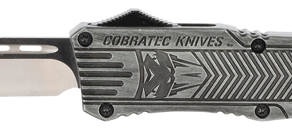CobraTec Knives LSWCTK1LTNS CTK-1  Large 3.75″ OTF Tanto Plain D2 Steel Blade/Stonewashed Aluminum Handle Features Glass Breaker Includes Pocket Clip