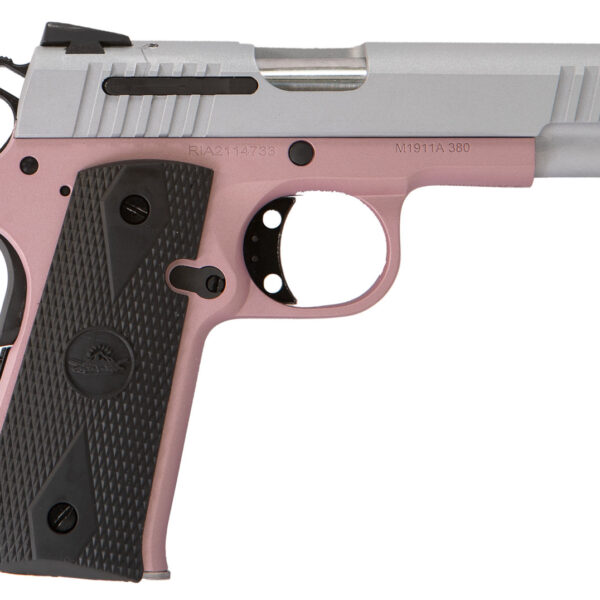 Citadel CIT380ROSE M1911 Baby Compact Frame 380 ACP 7+1, 3.75″ Stainless Steel Barrel, Silver Serrated Steel Slide, Rose Cerakote Aluminum Frame w/Beavertail, Ambidextrous