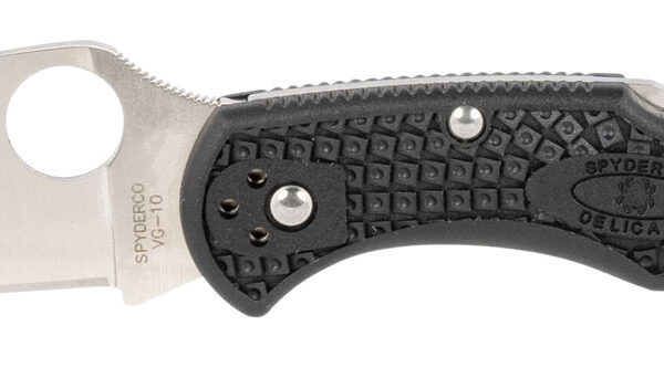 Spyderco C11FPWCBK Delica 4 Lightweight 2.87″ Folding Wharncliffe Plain VG-10 SS Blade Black  Textured FRN Handle Includes Pocket Clip