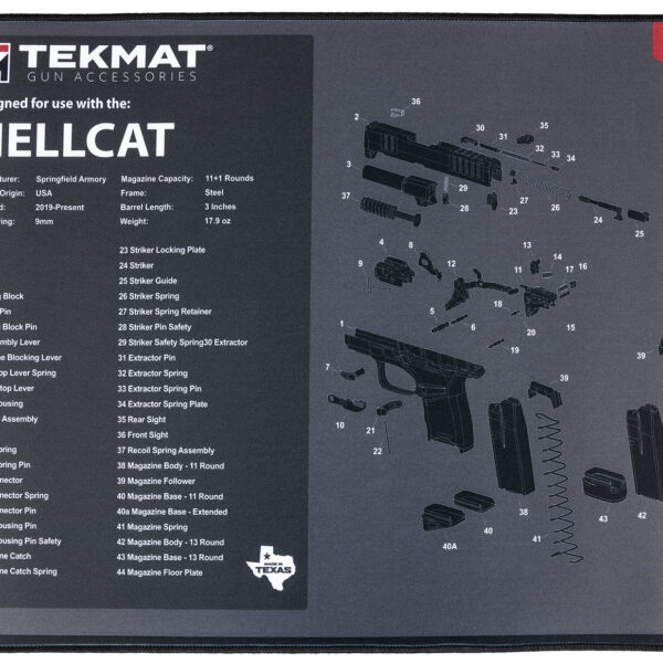 TekMat TEKR20HELLCAT  Ultra 20 Cleaning Mat Black/Gray Rubber 15″x20″ Springfield Hellcat Parts Diagram