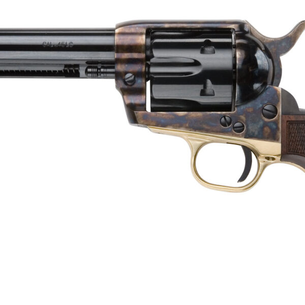 Pietta HF45ALC512NMCW 1873 Great Western II Alchimista II 45 Colt (Long Colt) 6rd 5.50″ Blued Steel Barrel & Cylinder, Color Case Hardened Steel Frame, Checkered Walnut Army Grip, Exposed Hammer