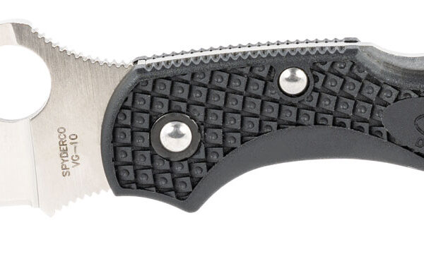Spyderco C28FPWCBK2 Dragonfly 2 Lightweight 2.28″ Folding Wharncliffe Plain VG-10 SS Blade Black Bi-Directional Texturing FRN Handle Includes Pocket Clip