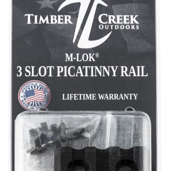 Timber Creek Outdoors M3SPRBL M-LOK 3 Slot Picatinny Rail Black Anodized