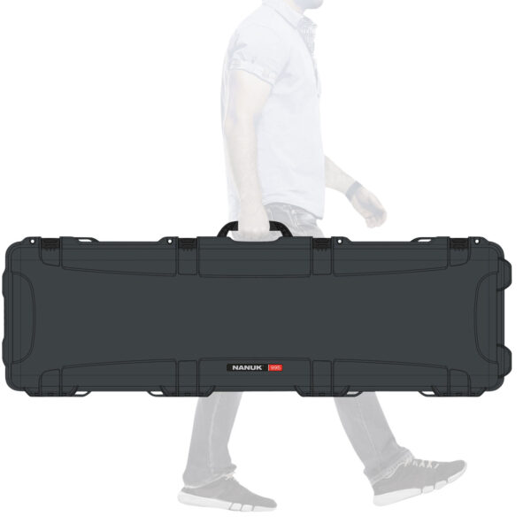 Nanuk 9951007 995  Waterproof Graphite Resin  with Foam Padding & Lockable Latches for Rifles 52″ L x 14.50″ W x 6″ H Interior Dimensions