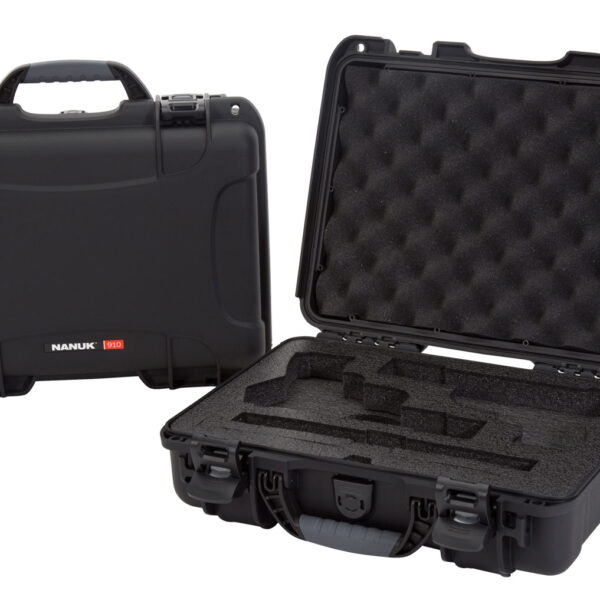 Nanuk 910CLASG1 910 Classic 2 Up Pistol Case Black Polymer w/ Latches & Closed-Cell Foam Padding 13.20″ L x 9.20″ W x 4.10 ” H Interior Dimensions
