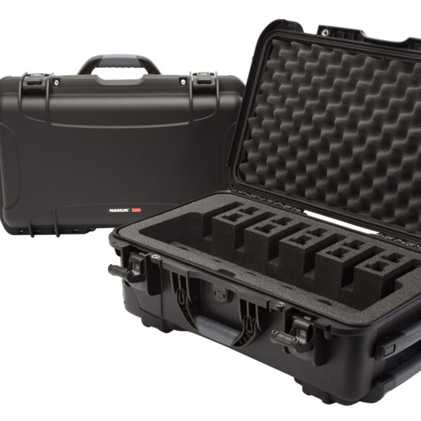 Nanuk 9356UP1 935 6 Up Pistol Case Black Polymer w/ Closed-Cell Foam Padding 22″ L x 14″ W x 9″ H Interior Dimensions