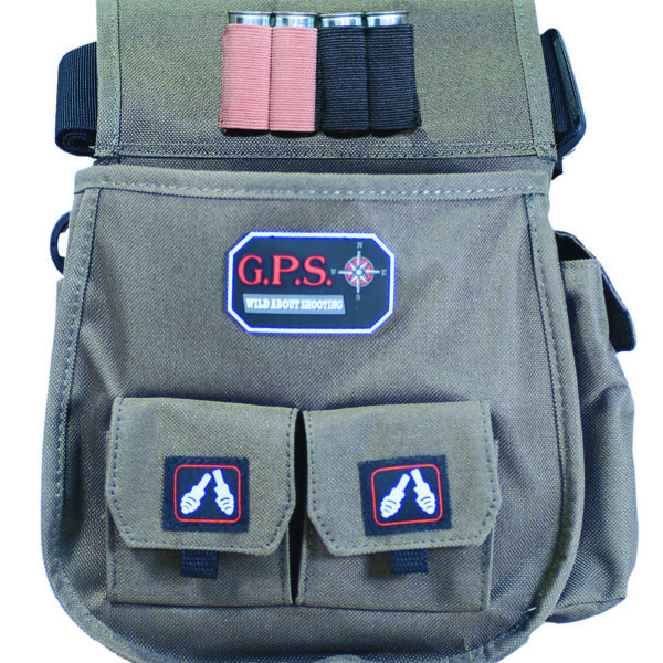 GPS Bags 1093CSP Deluxe Double Shotshell Pouch Olive Polyester Waist Mount 30-52″ Belt