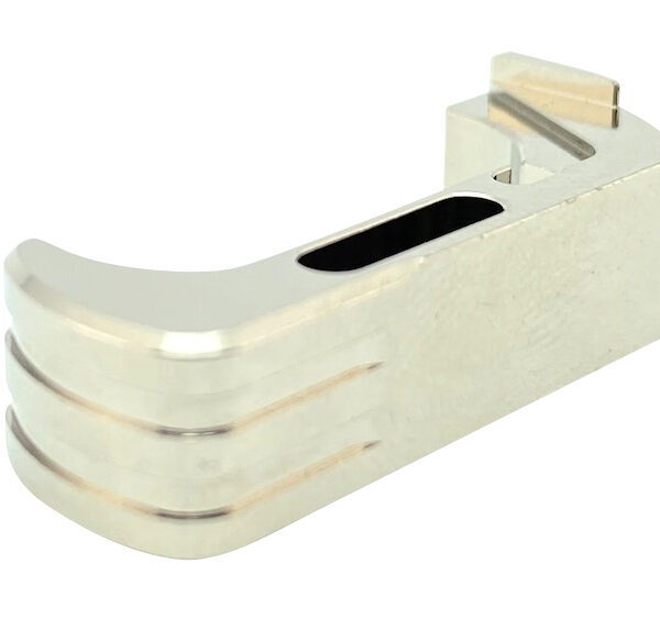 Cross Armory CRG5MCSV Mag Catch  Extended Compatible w/Glock Gen4-5 Silver Anodized Aluminum