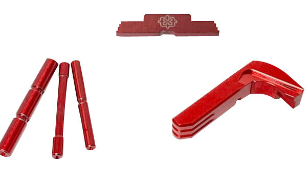 Cross Armory CRG4OKRD 3 Piece Kit Extended Compatible w/Glock Gen4 Red Anodized Steel/Aluminum Pistol