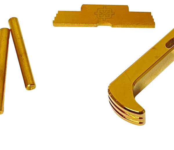 Cross Armory CRG5OKGD 3 Piece Kit Extended Compatible w/ Glock 17/19/26/34 Gen5 Gold Anodized Steel/Aluminum