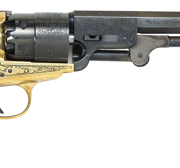 Traditions FR185118 1851 Navy Break Open 44 Cal #11 Percussion 7.50″ 6 Shot Brass Engraved Frame Blued Engraved Barrel Blued Cylinder Walnut Grip